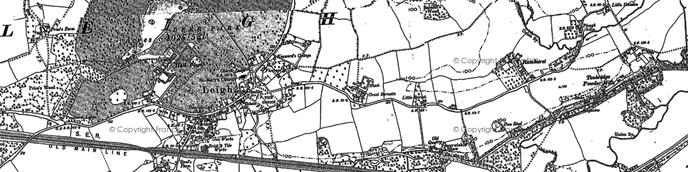 Old map of Stocks Green in 1895