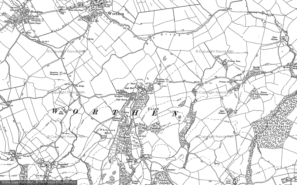 Old Map of Historic Map covering Whitsburn Hill in 1901