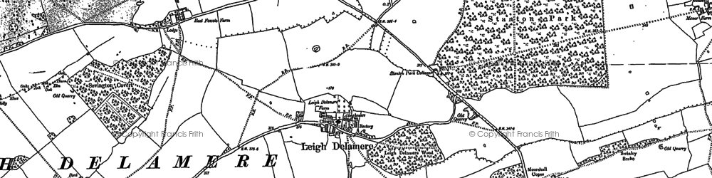 Old map of Leigh Delamere in 1899