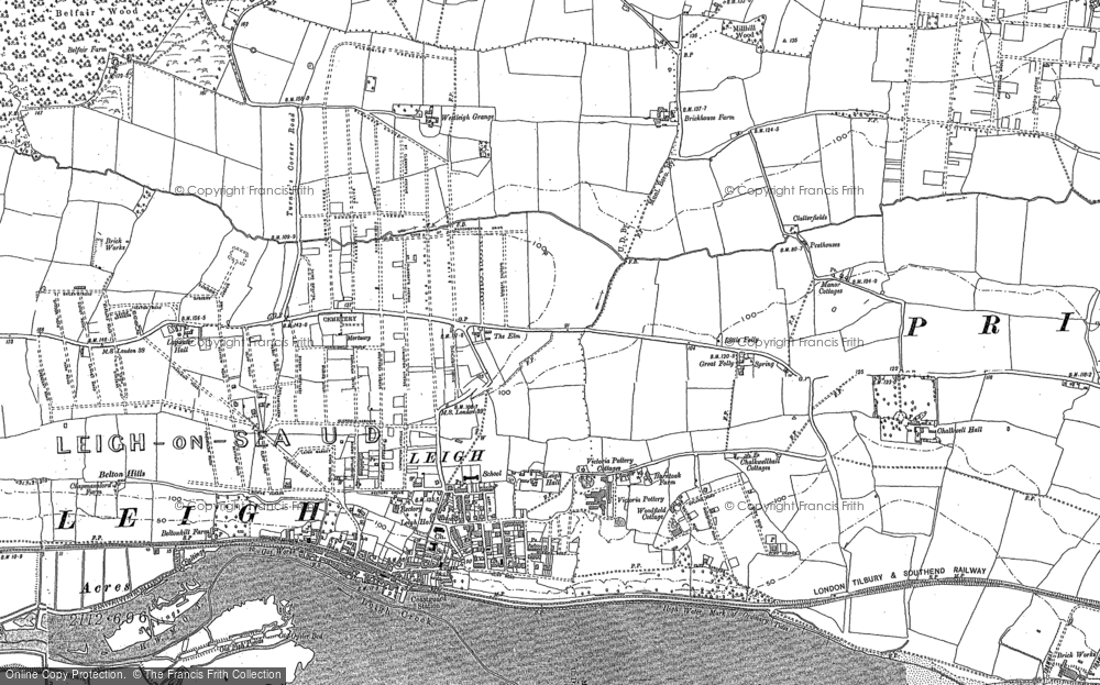 Historic Ordnance Survey Map Of Leigh on Sea 1895