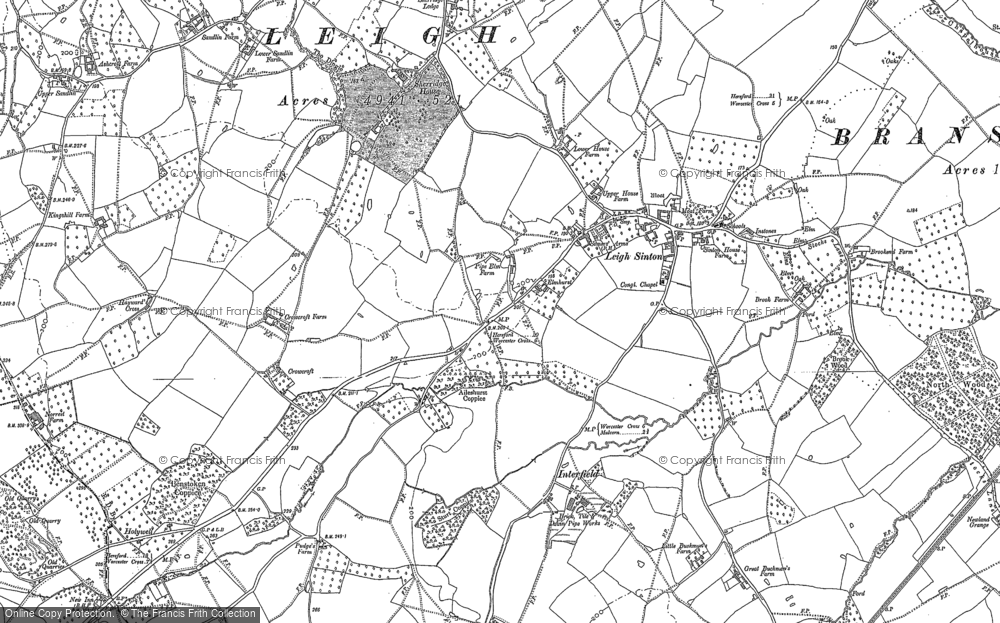 Old Map of Leigh Sinton, 1884 - 1902 in 1884