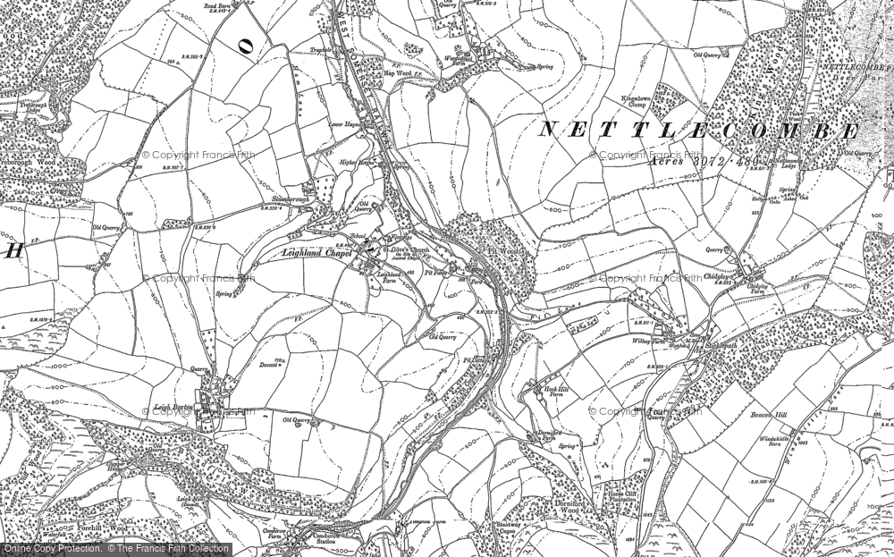 Old Map of Leighland Chapel, 1887 in 1887