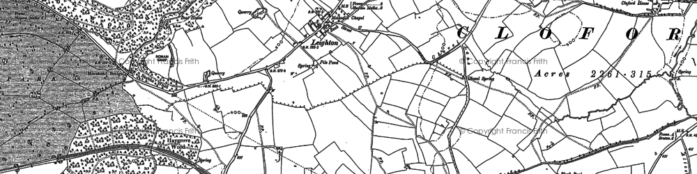 Old map of Asham Wood in 1884