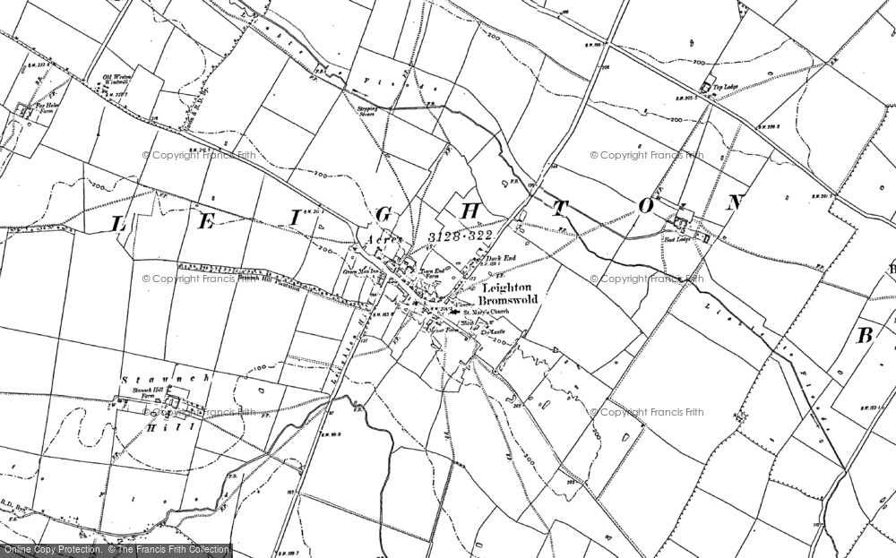 Old Map of Leighton Bromswold, 1887 - 1900 in 1887