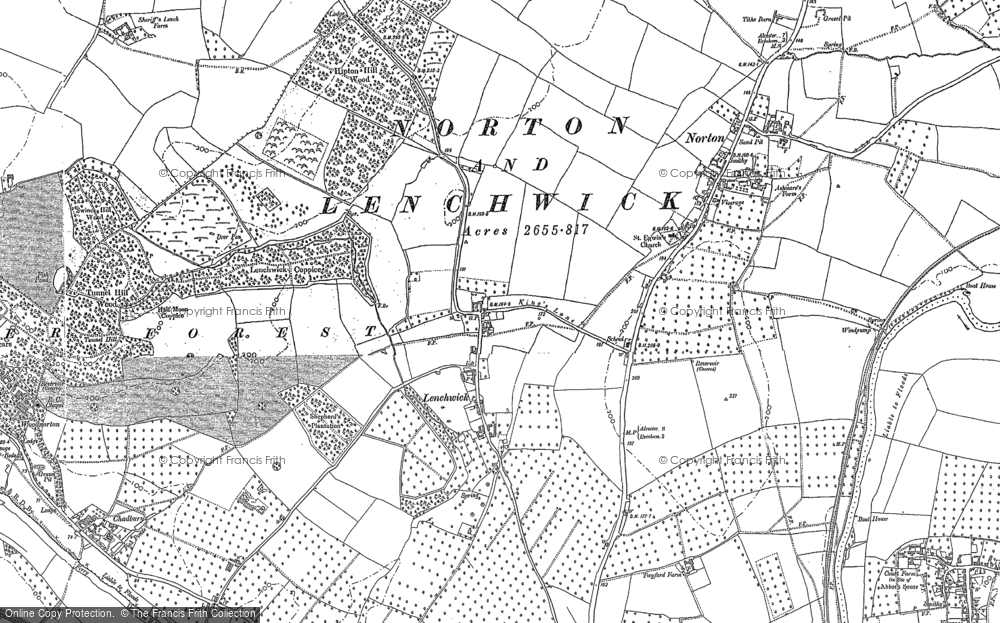 Old Map of Lenchwick, 1884 - 1885 in 1884
