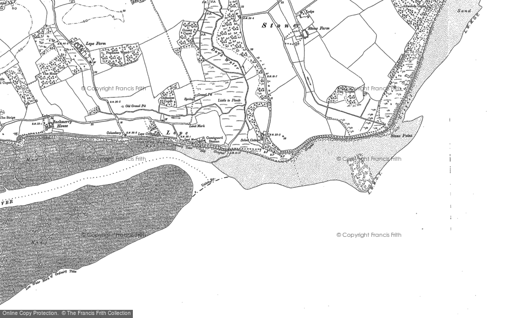 Old Map of Lepe, 1895 in 1895