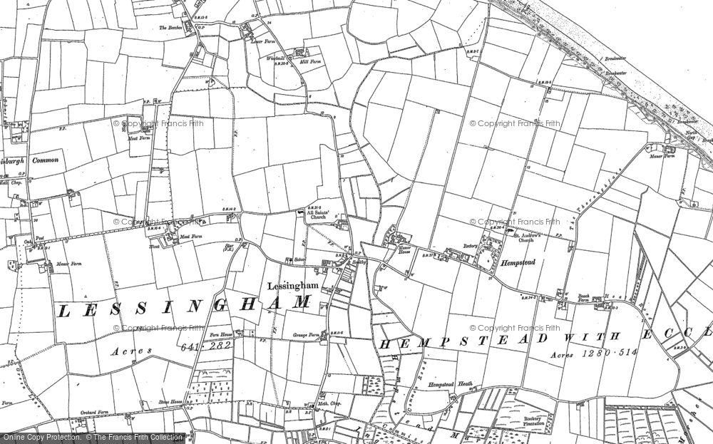 Old Map of Lessingham, 1905 in 1905