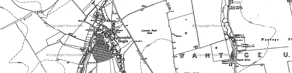 Old map of Letcombe Regis in 1877