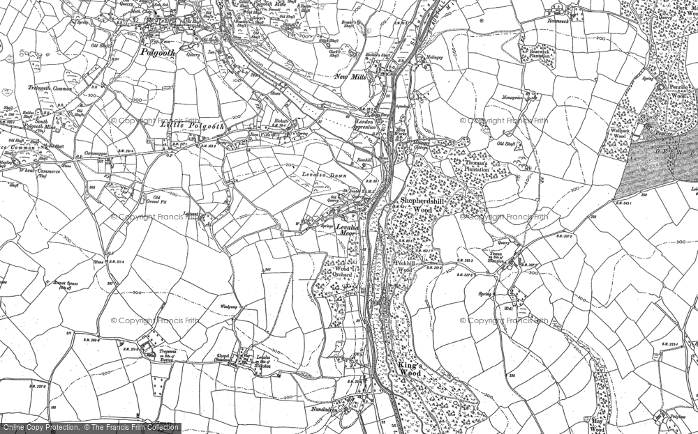Old Map of Historic Map covering Levalsa in 1881