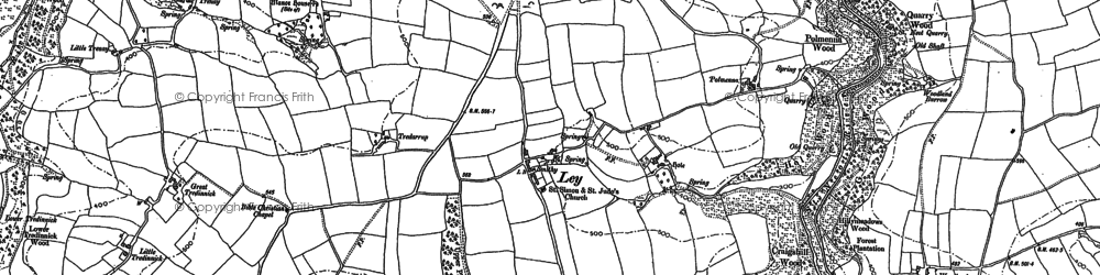Old map of Ley in 1881