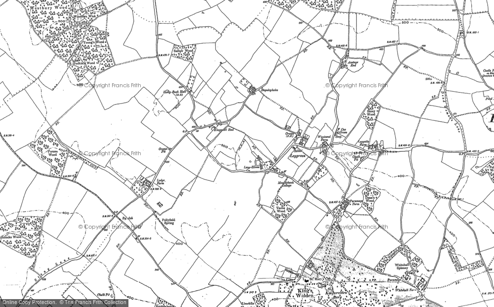 Old Map of Historic Map covering King's Walden in 1897