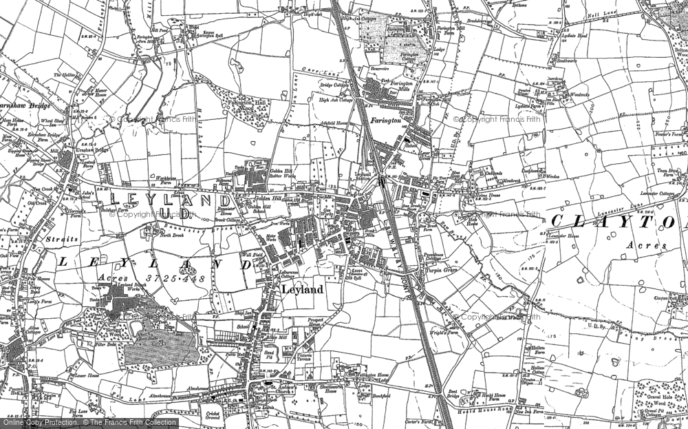 Old Map of Leyland, 1893 in 1893
