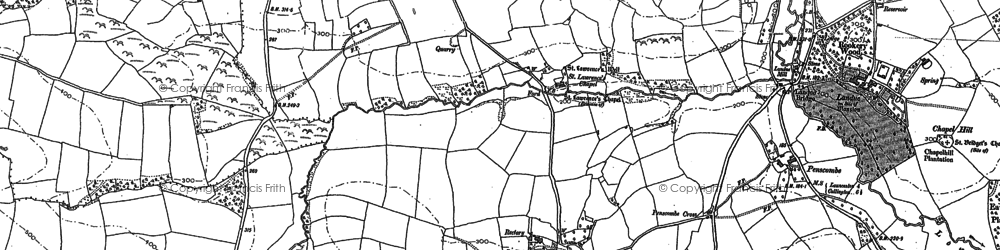 Old map of Lezant in 1882