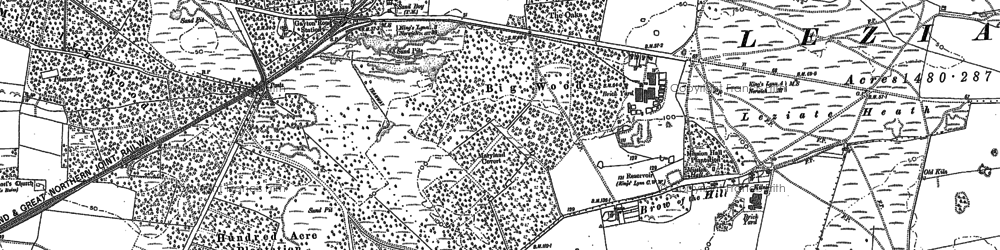 Old map of Leziate in 1884