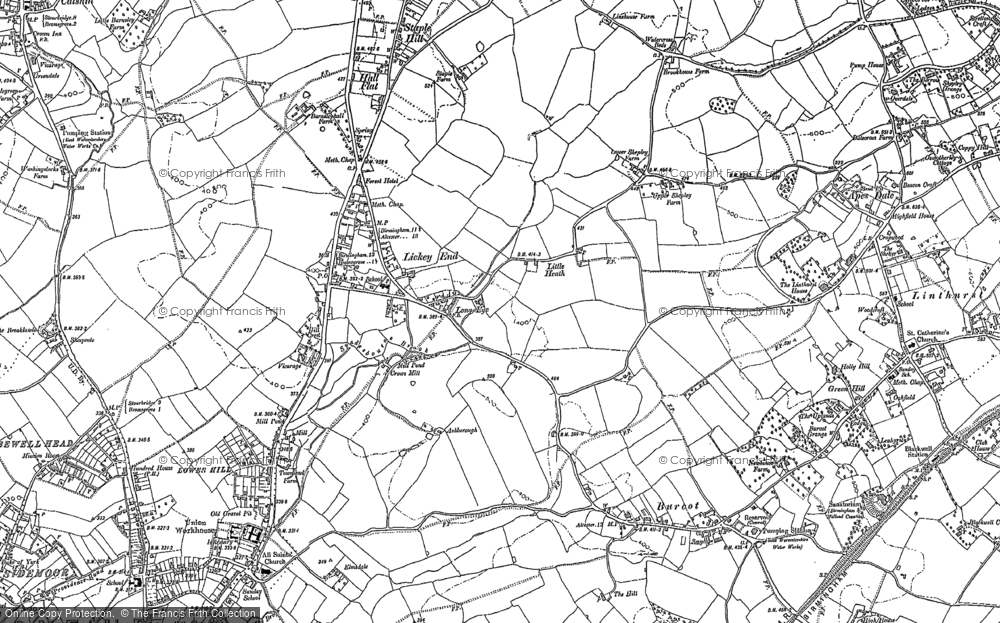 Old Map of Historic Map covering Staple Hill in 1896