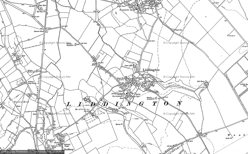 Old Map of Liddington, 1910 - 1922 in 1910