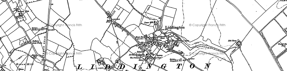 Old map of Liddington in 1910