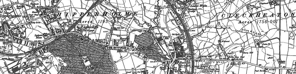 Old map of Lightcliffe in 1892