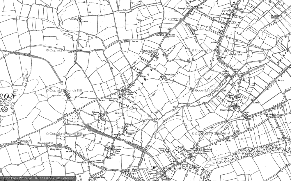 Old Map of Historic Map covering Lower Knapp in 1886