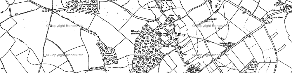 Old map of Lilley Wood in 1899