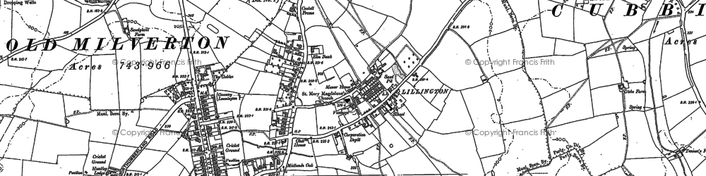 Old map of Lillington in 1886