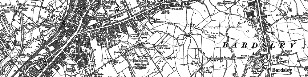 Old map of Hollinwood in 1891