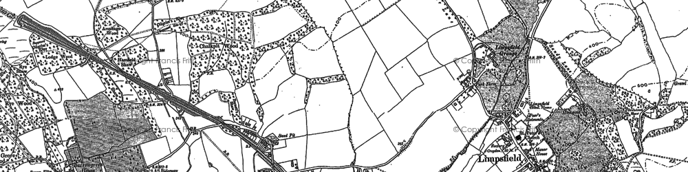 Old map of Limpsfield in 1895