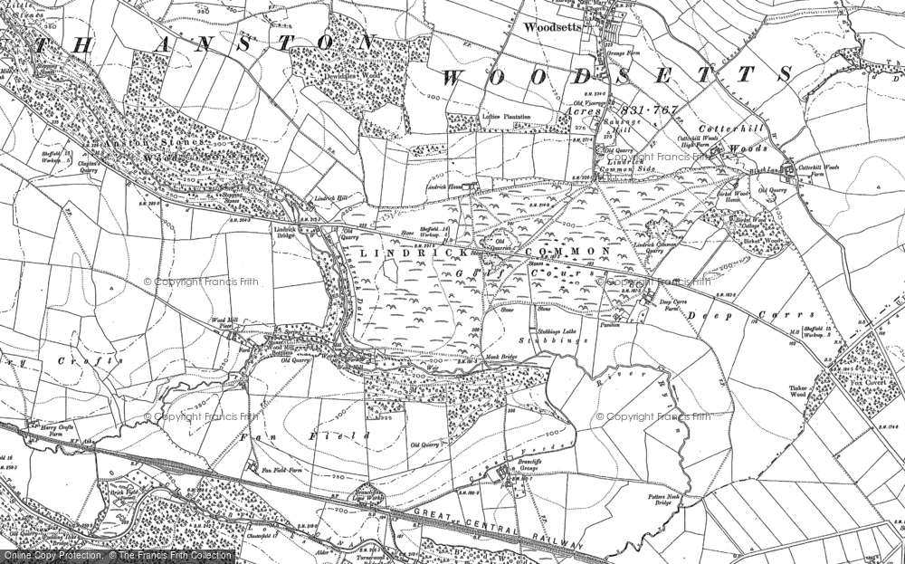 Old Map of Lindrick Common, 1897 in 1897