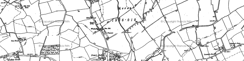 Old map of Lindsell in 1896