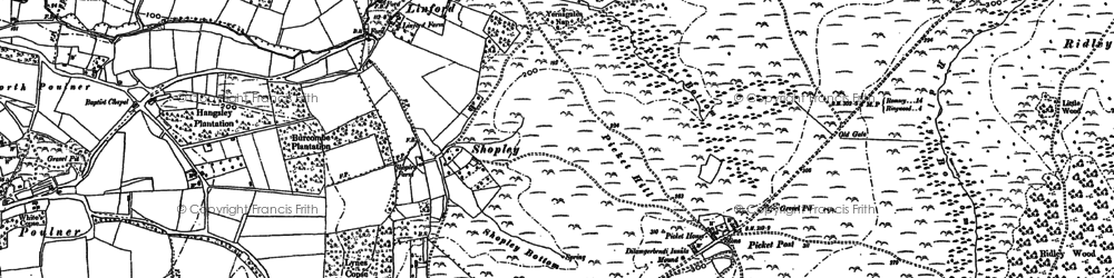 Old map of Linford in 1895
