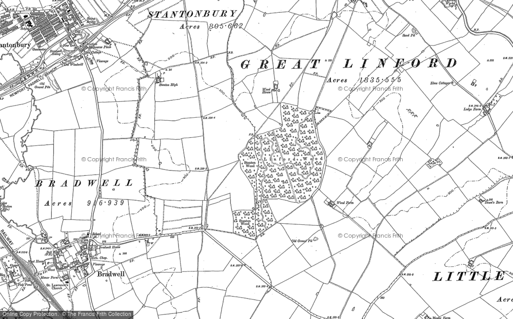 Old Map of Linford Wood, 1898 - 1924 in 1898