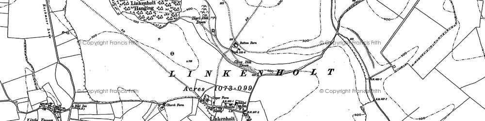 Old map of Linkenholt in 1909
