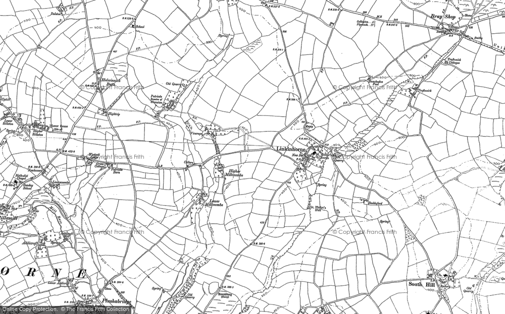 Old Map of Linkinhorne, 1882 - 1905 in 1882