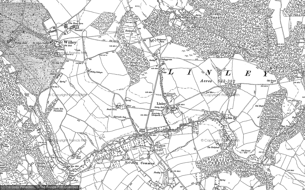 Old Map of Linley, 1882 in 1882