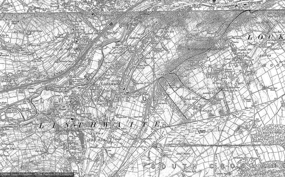 Old Map of Historic Map covering Blackmoorfoot in 1890