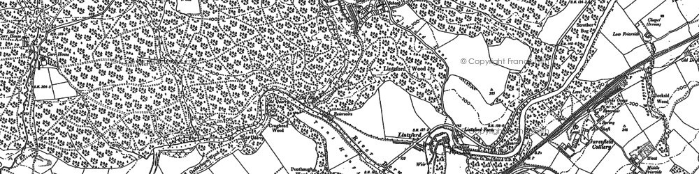Old map of Lintzford Wood in 1895