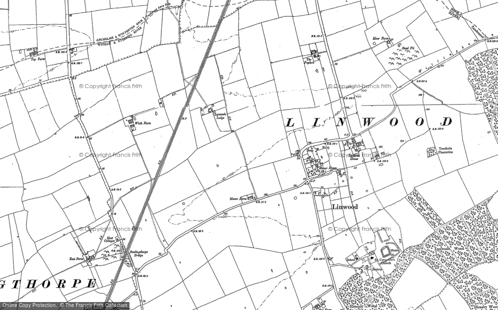 Old Map of Linwood, 1885 - 1886 in 1885