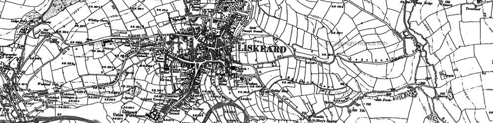 Old map of Liskeard in 1882