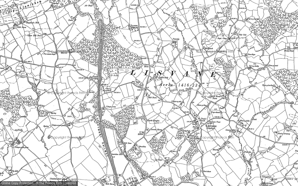 Old Map of Lisvane, 1915 in 1915
