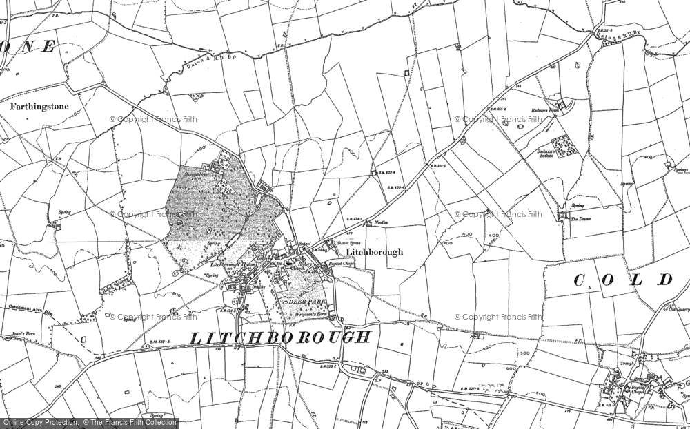 Old Map of Litchborough, 1883 in 1883