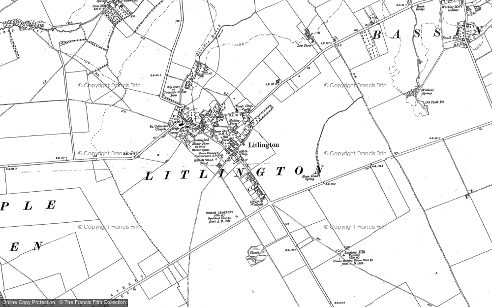 Old Map of Litlington, 1885 - 1901 in 1885