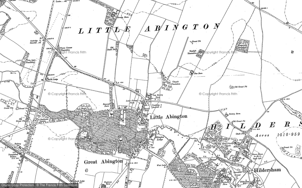 Old Map of Little Abington, 1885 in 1885