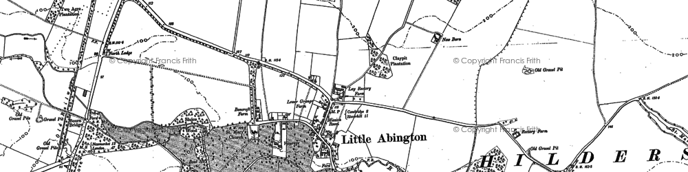 Old map of Little Abington in 1885