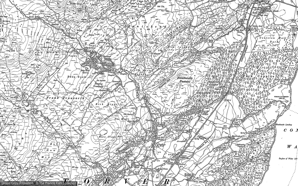 Old Map of Historic Map covering Bleathwaite Pasture in 1912