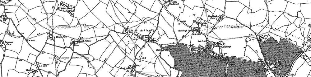 Old map of Little Ashley in 1922