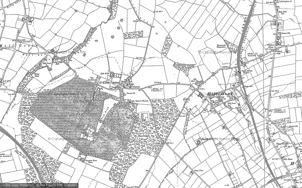 Old Map of Little Aston, 1901 in 1901