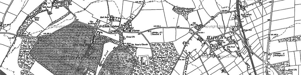 Old map of Little Aston in 1901
