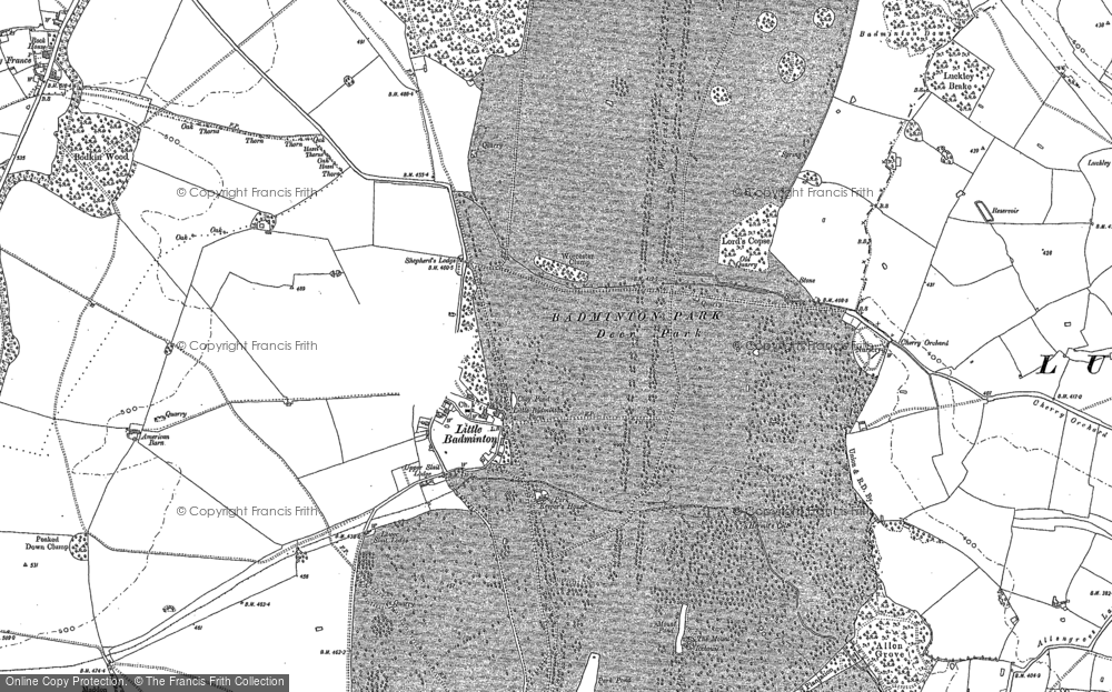 Old Map of Historic Map covering American Barn in 1881