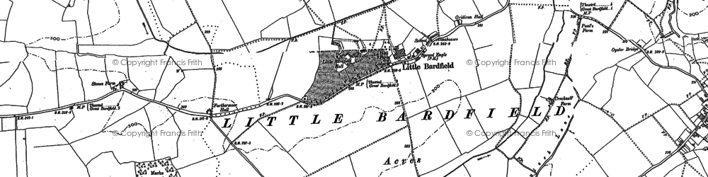 Old map of Little Bardfield in 1896