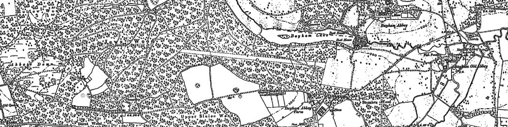 Old map of Bayham Abbey in 1895